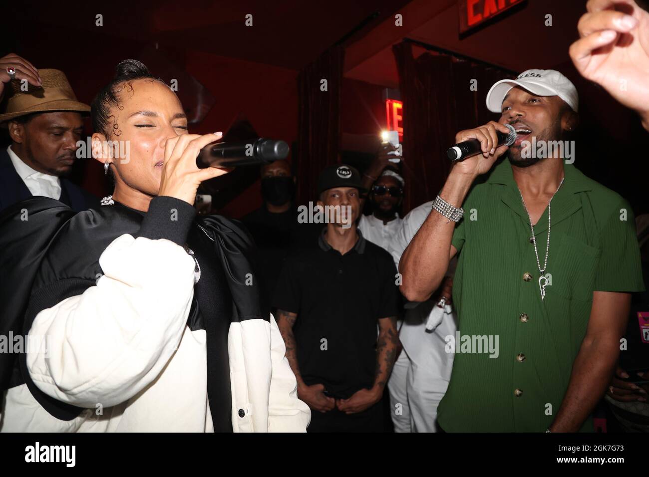 New York, NY, USA. 12th Sep, 2021. Alicia Keys and Baby Cham pictured