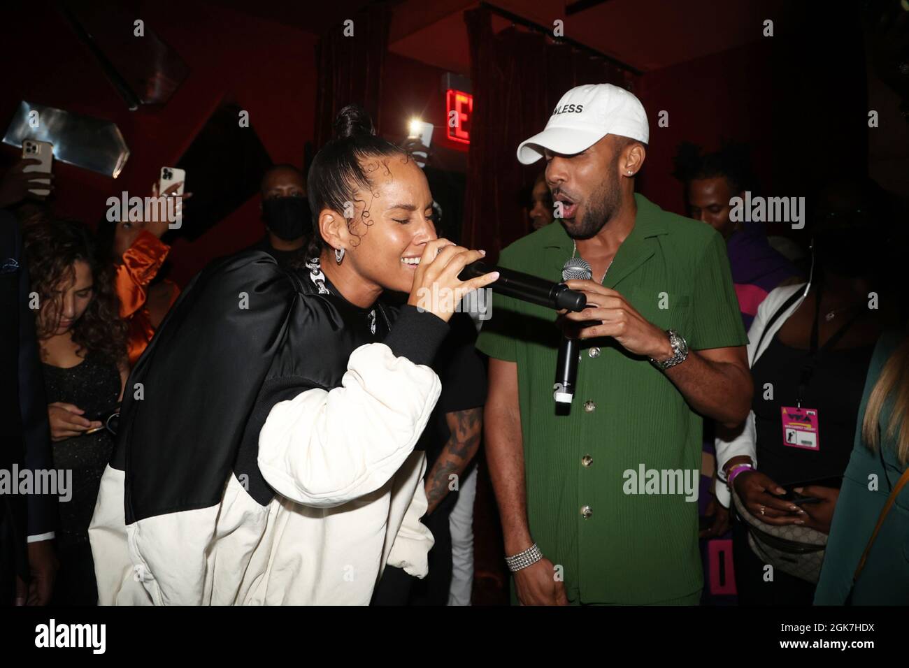 New York, NY, USA. 12th Sep, 2021. Alicia Keys and Baby Cham pictured