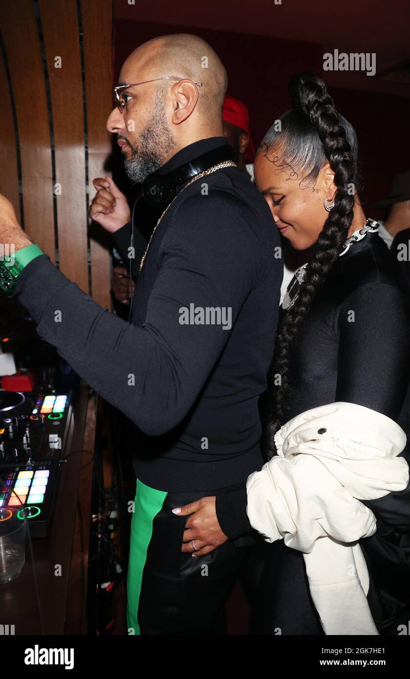 New York, NY, USA. 12th Sep, 2021. Swizz Beatz and Alicia Keys pictured at Swizz Beatz Surprise Birthday Party at Little Sister in New York City on September 12, 2021. Credit: Walik