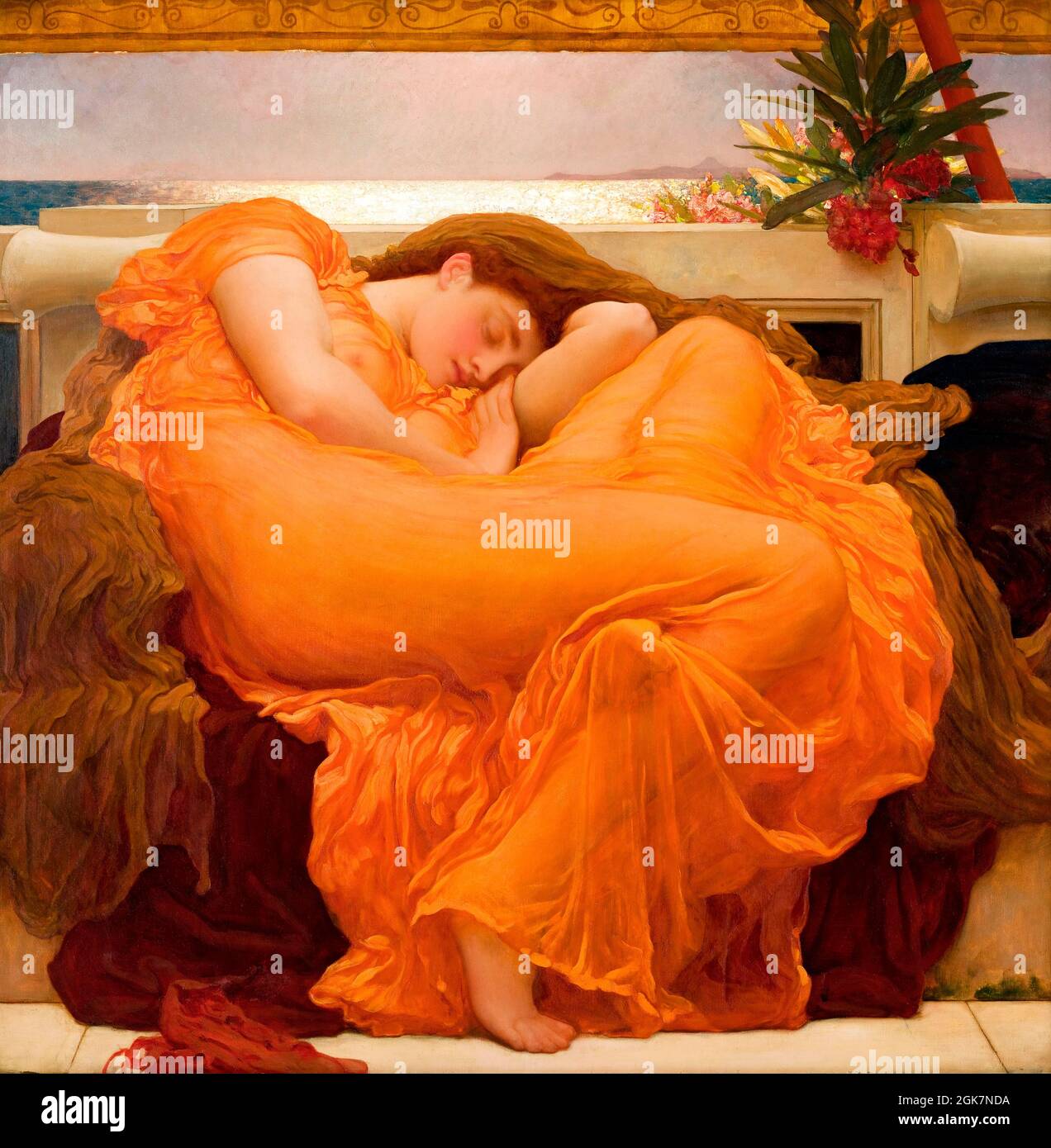 Flaming June by Sir Frederic Leighton (Lord Leighton: 1830-1896), oil on canvas, 1895 Stock Photo