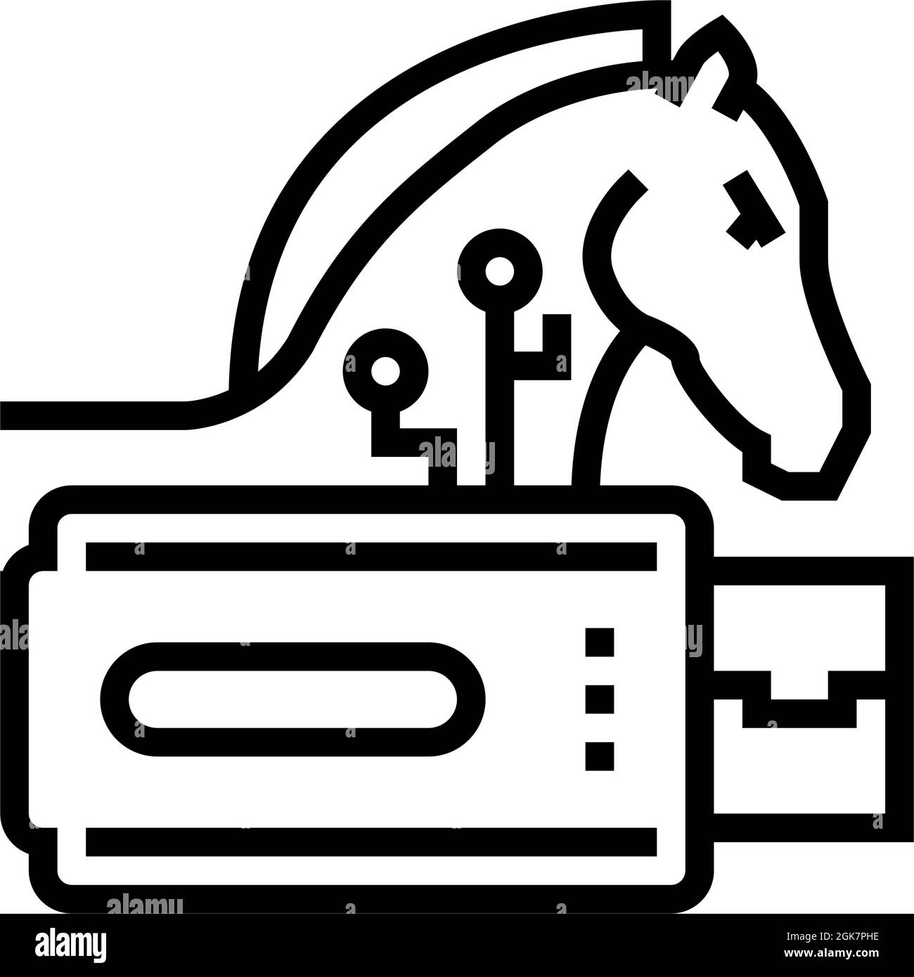 trojan virus line icon vector illustration Stock Vector Image & Art - Alamy