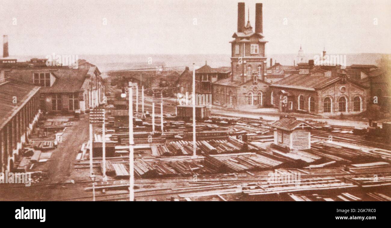 Kolomensky Zavod (Kolomensky plant) at the beginning of the 20th century. Stock Photo