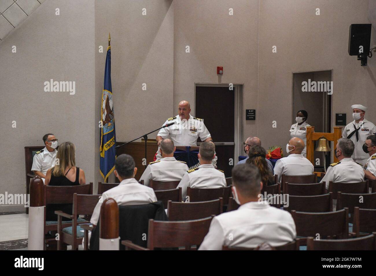 Captain Brian Karosich speaks after assuming command at Forward ...