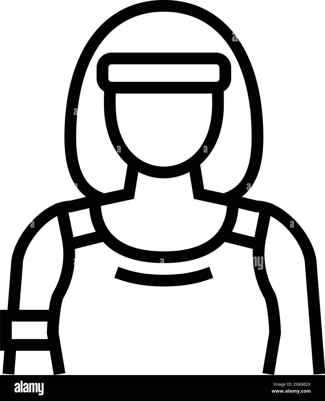 sport woman athlete line icon vector illustration Stock Vector Image ...