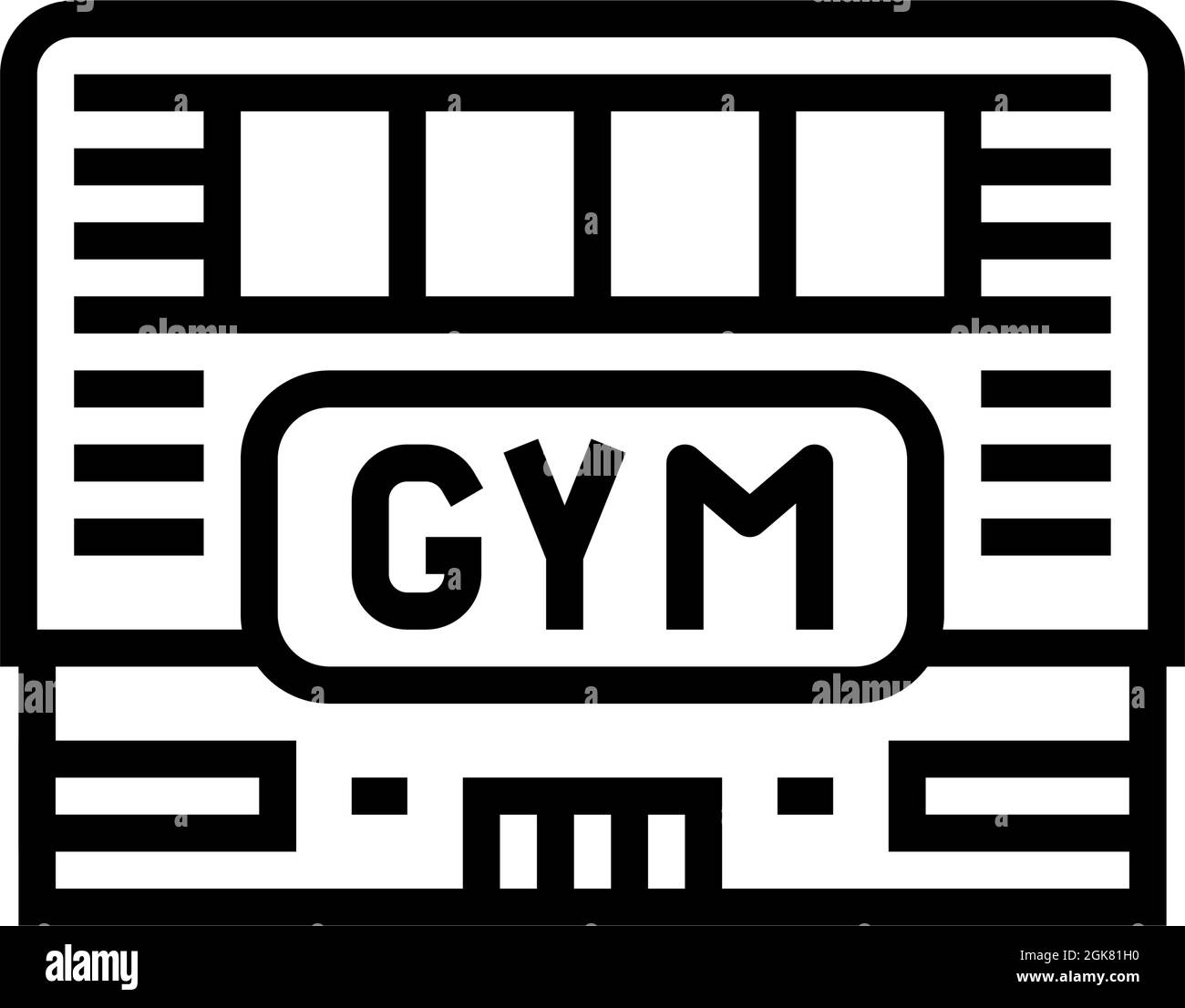 gym building line icon vector illustration Stock Vector Image & Art - Alamy