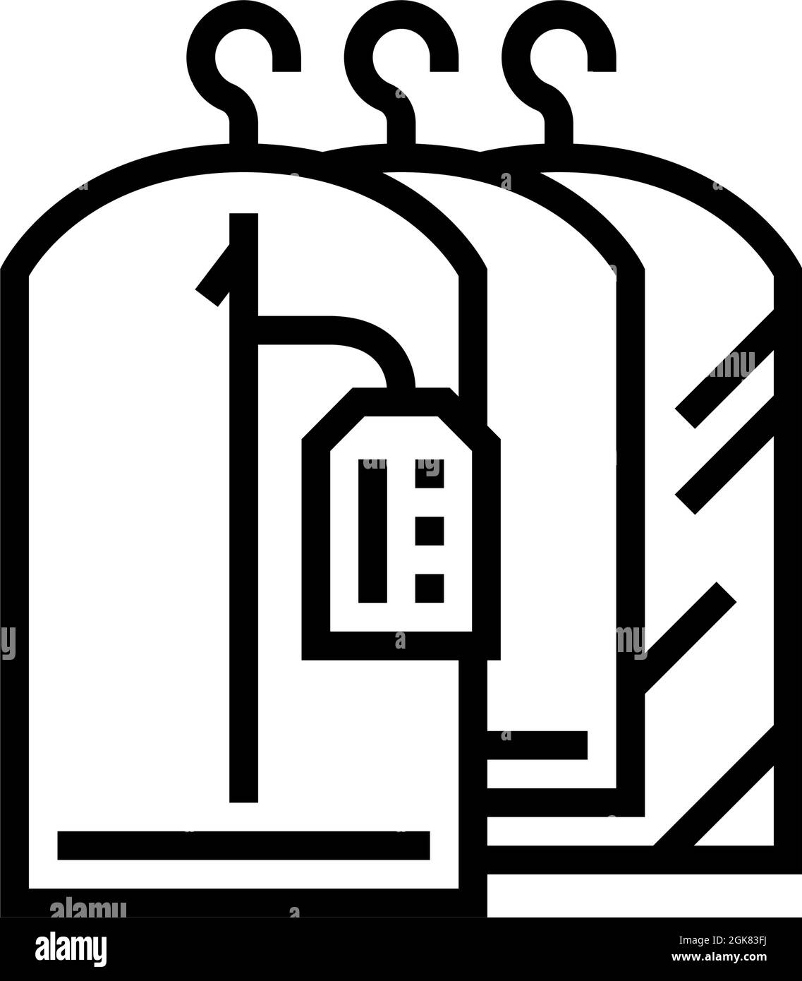 clean clothes in dry cleaning service line icon vector illustration