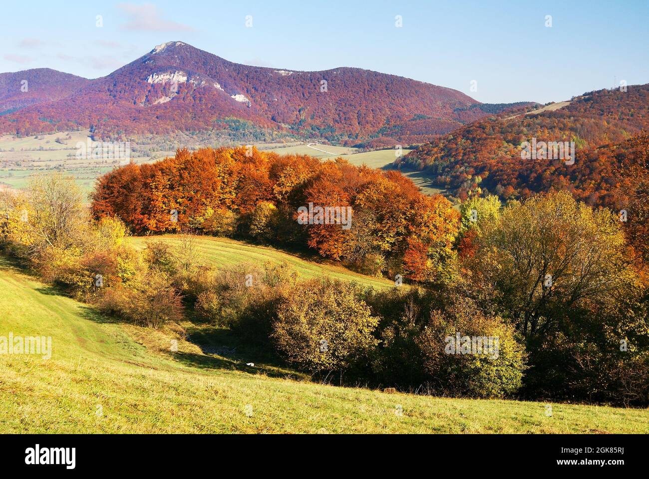 autumnal view of strazov mount in strazovske vrchy - strazov highlands slovakia europe Stock Photo