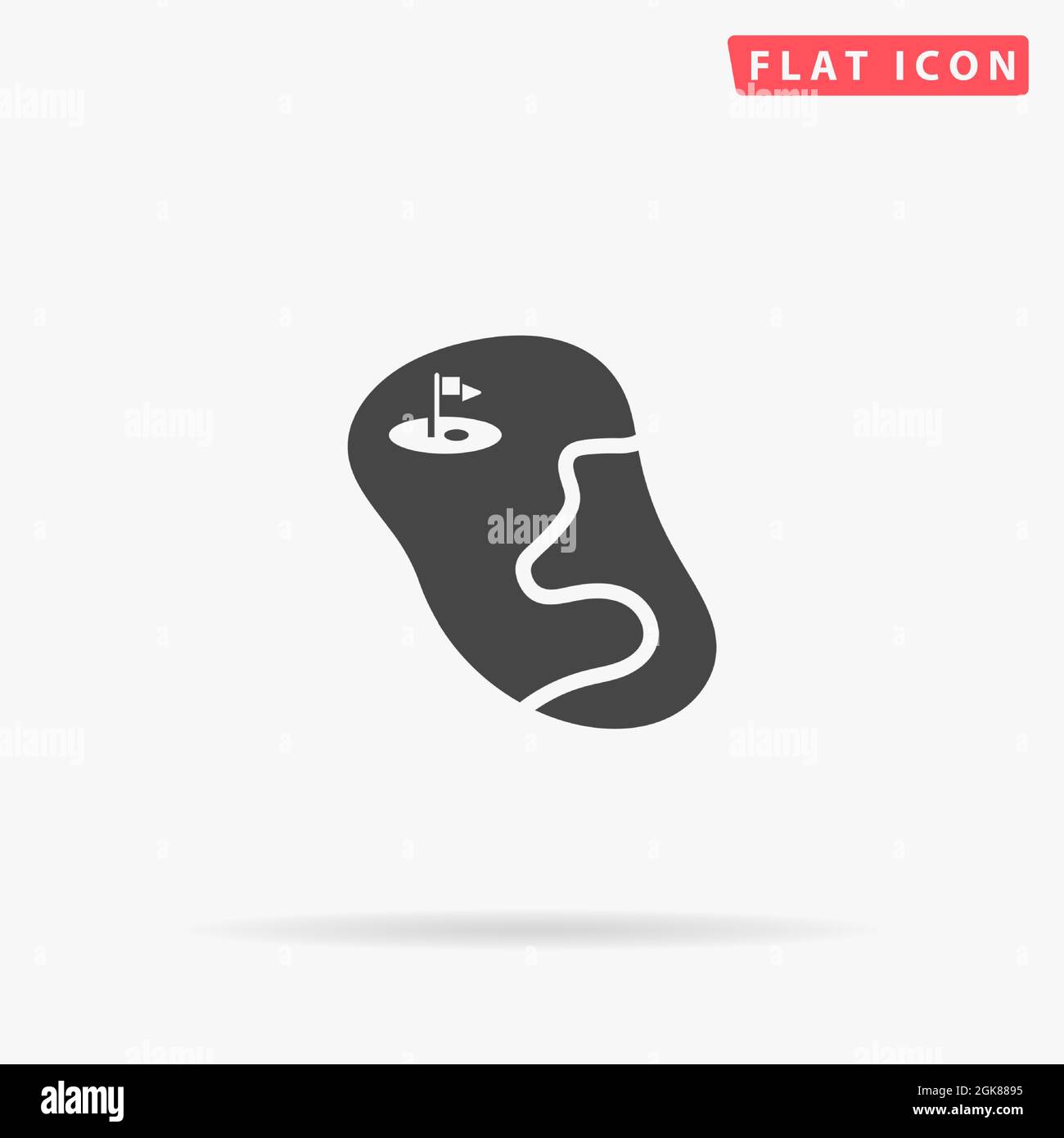 Golf Course, Field flat vector icon. Hand drawn style design ...