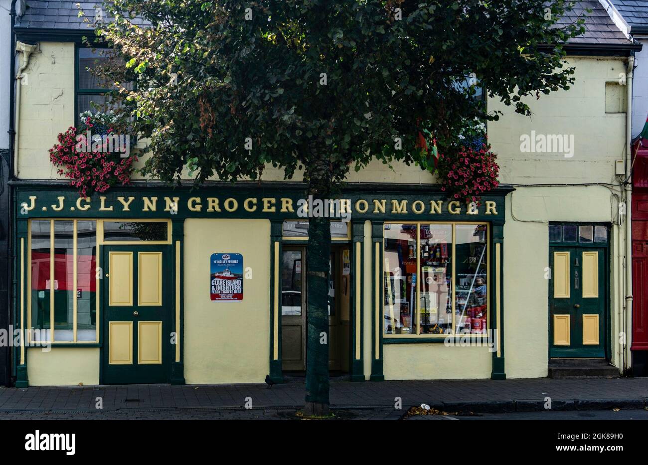 J. J. Glynn, grocer and ironmonger. A hardware and DIY store in Westport, County Mayo, Ireland. The building itself dates to 1838. Stock Photo