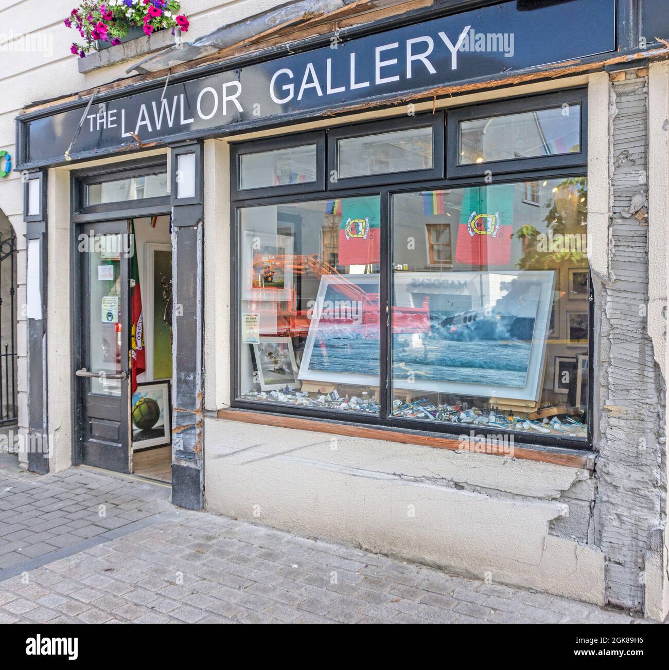 The Lawlor Gallery, art exhibition store and gallery, in Westport, County Mayo, Ireland. Stock Photo