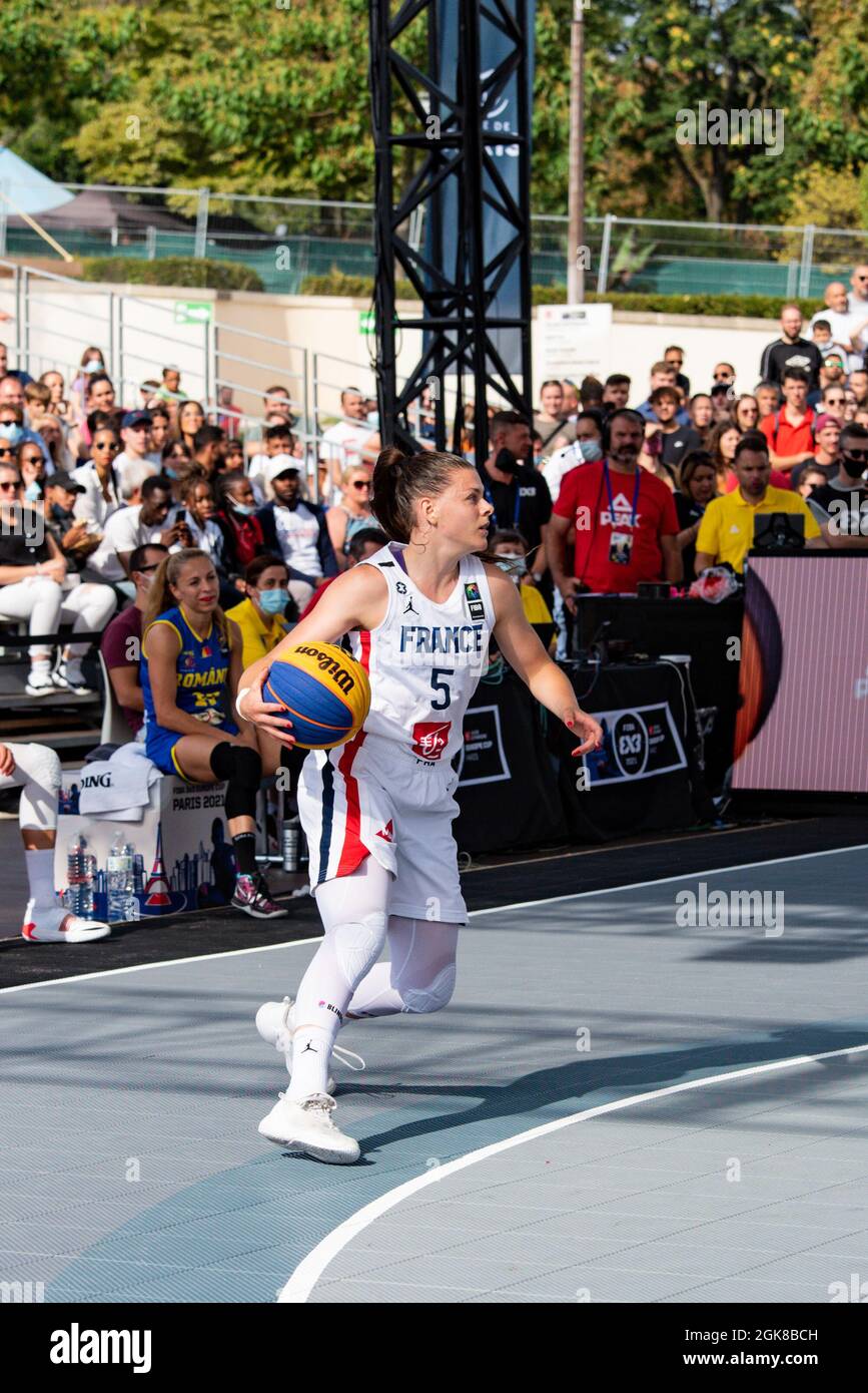 Marie Eve Paget of France controls the ball during the FIBA 3x3 Europe