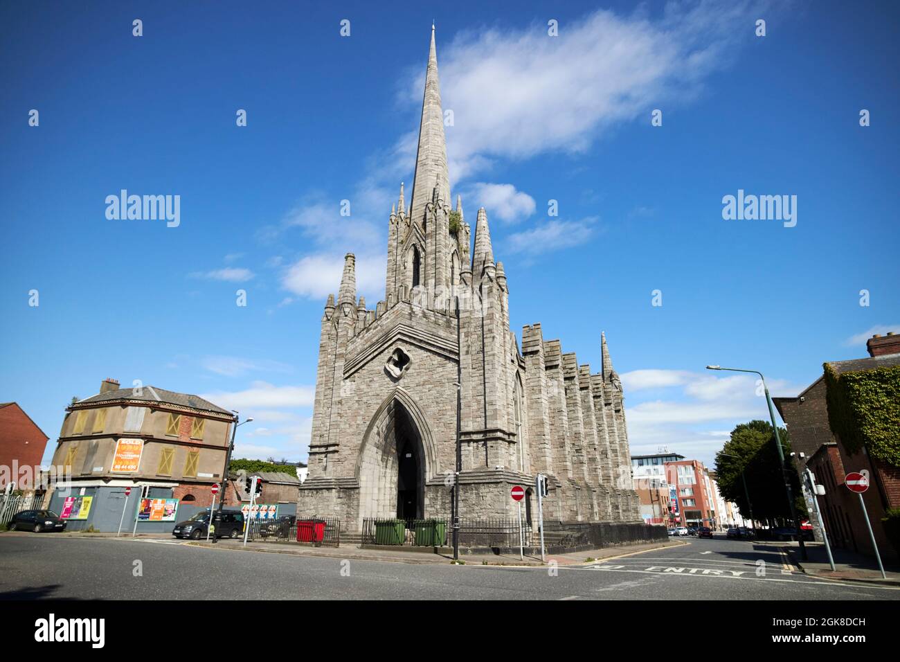 st marys chapel of ease church known as the black church as in the rain the limestone turns black dublin, republic of ireland Stock Photo