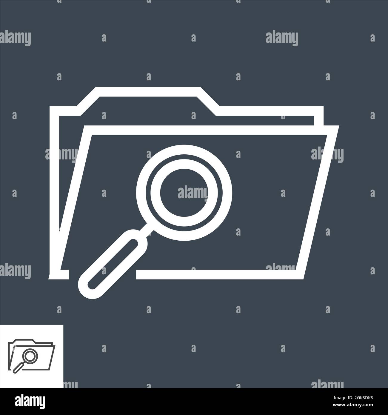 White line document search icon Stock Vector Images - Alamy