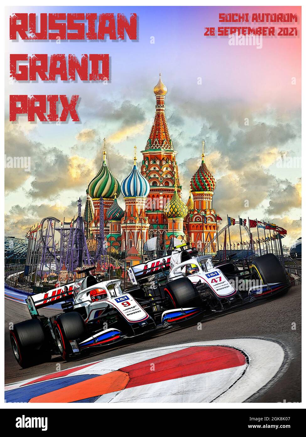 Russian F1 Grand Prix Race Weekend Poster Stock Photo