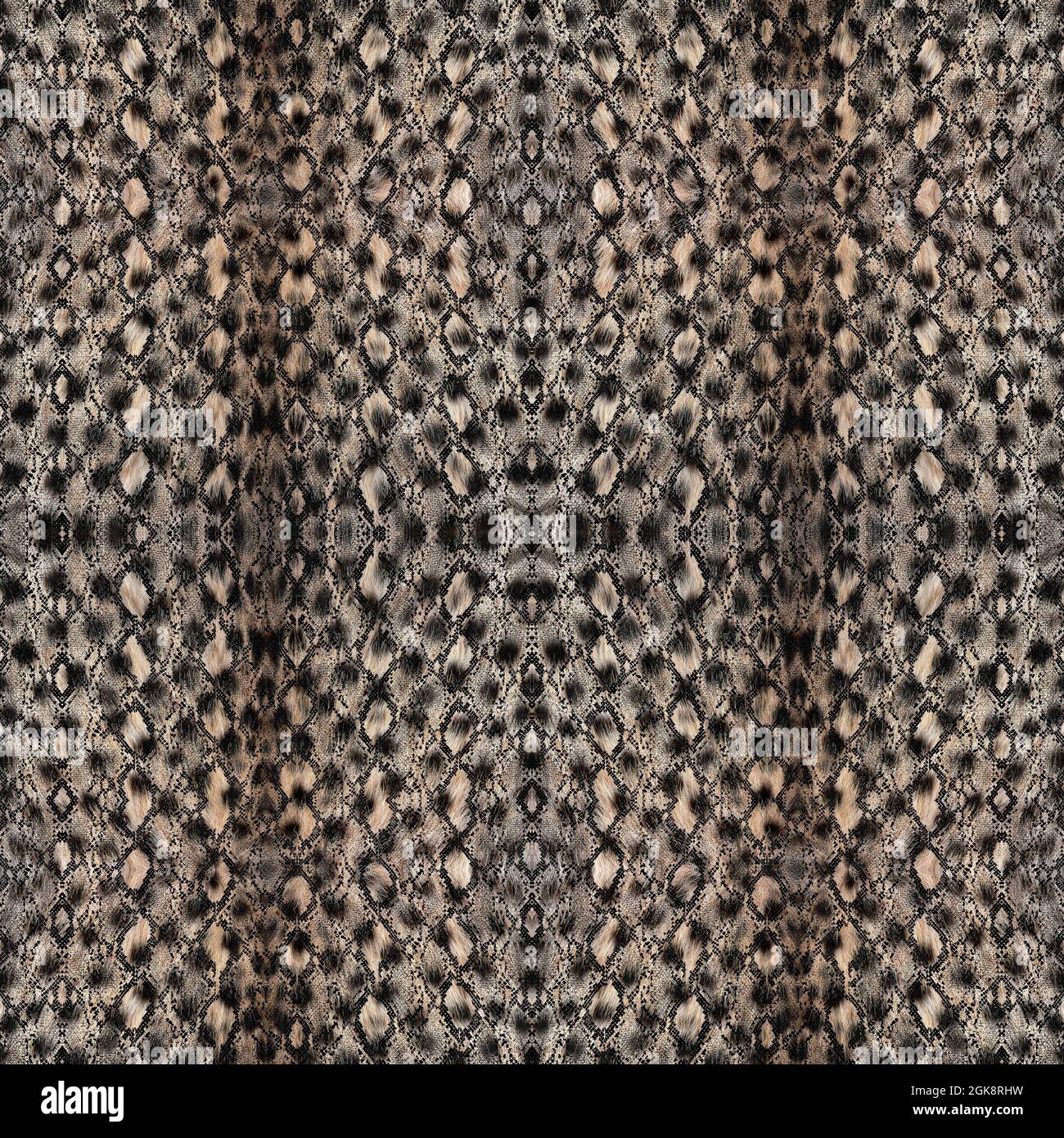 Seamless Leopard and Snake Skin Textured Pattern Printi Mirrored Design ...