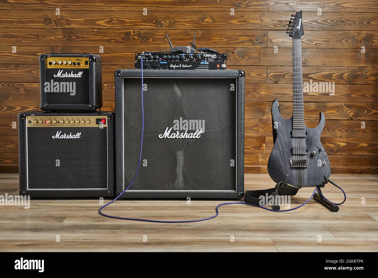 Marshall guitar amplifiers in a studio Stock Photo Alamy