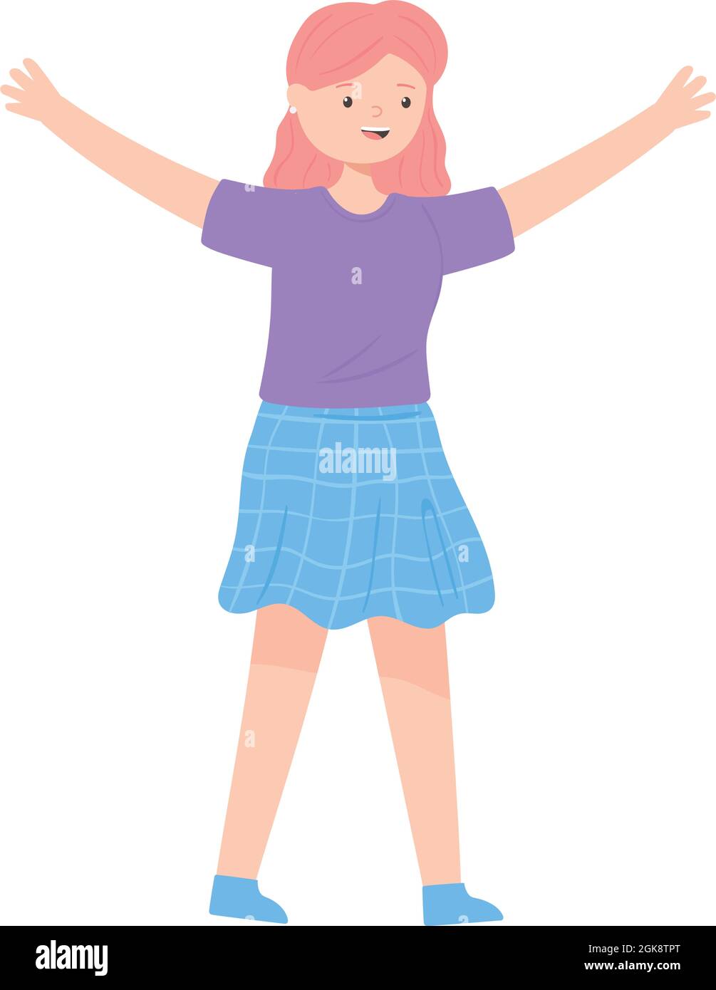 happy little girl Stock Vector Image & Art - Alamy