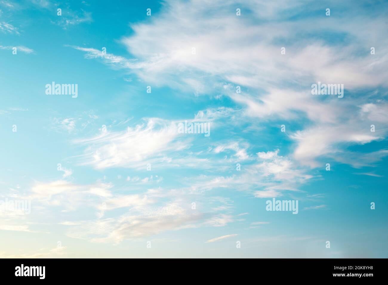 Bright blue sky with white clouds Stock Photo