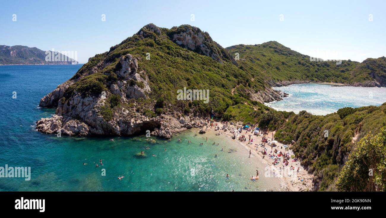 The popular Porto Timoni beach in Corfu island, Greece Stock Photo - Alamy