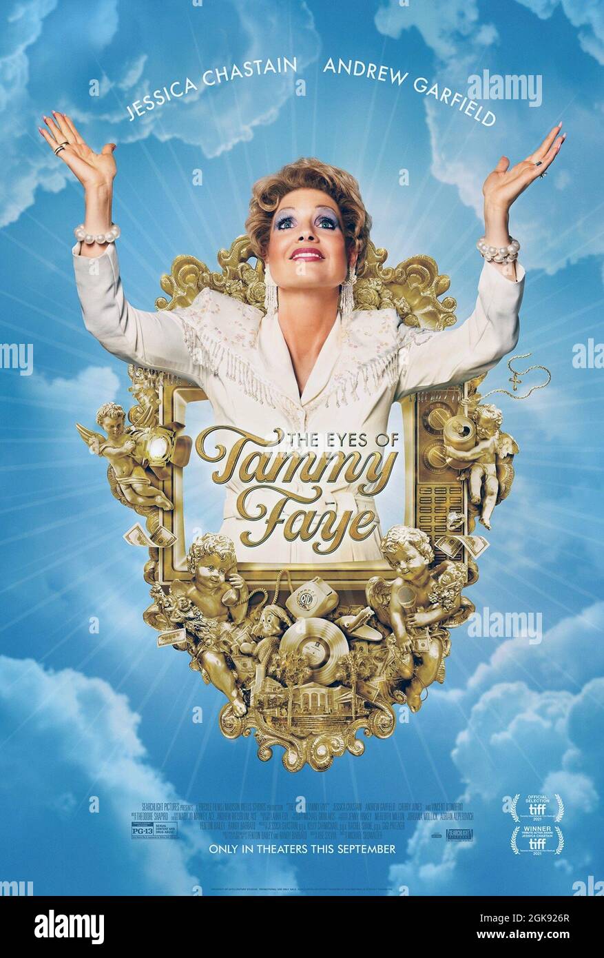 THE EYES OF TAMMY FAYE, US poster, Jessica Chastain as Tammy Faye