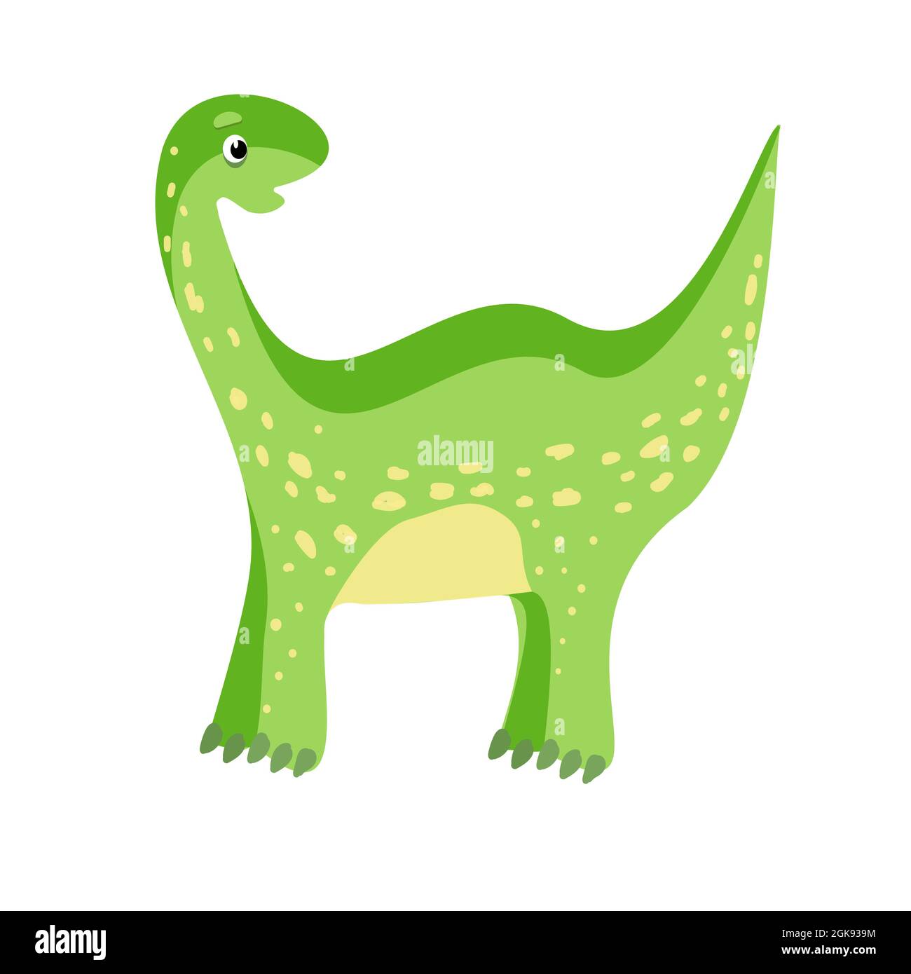 Cute dinosaur. Colorful baby illustration. Vector isolated on white background. Cartoon style. Stock Vector