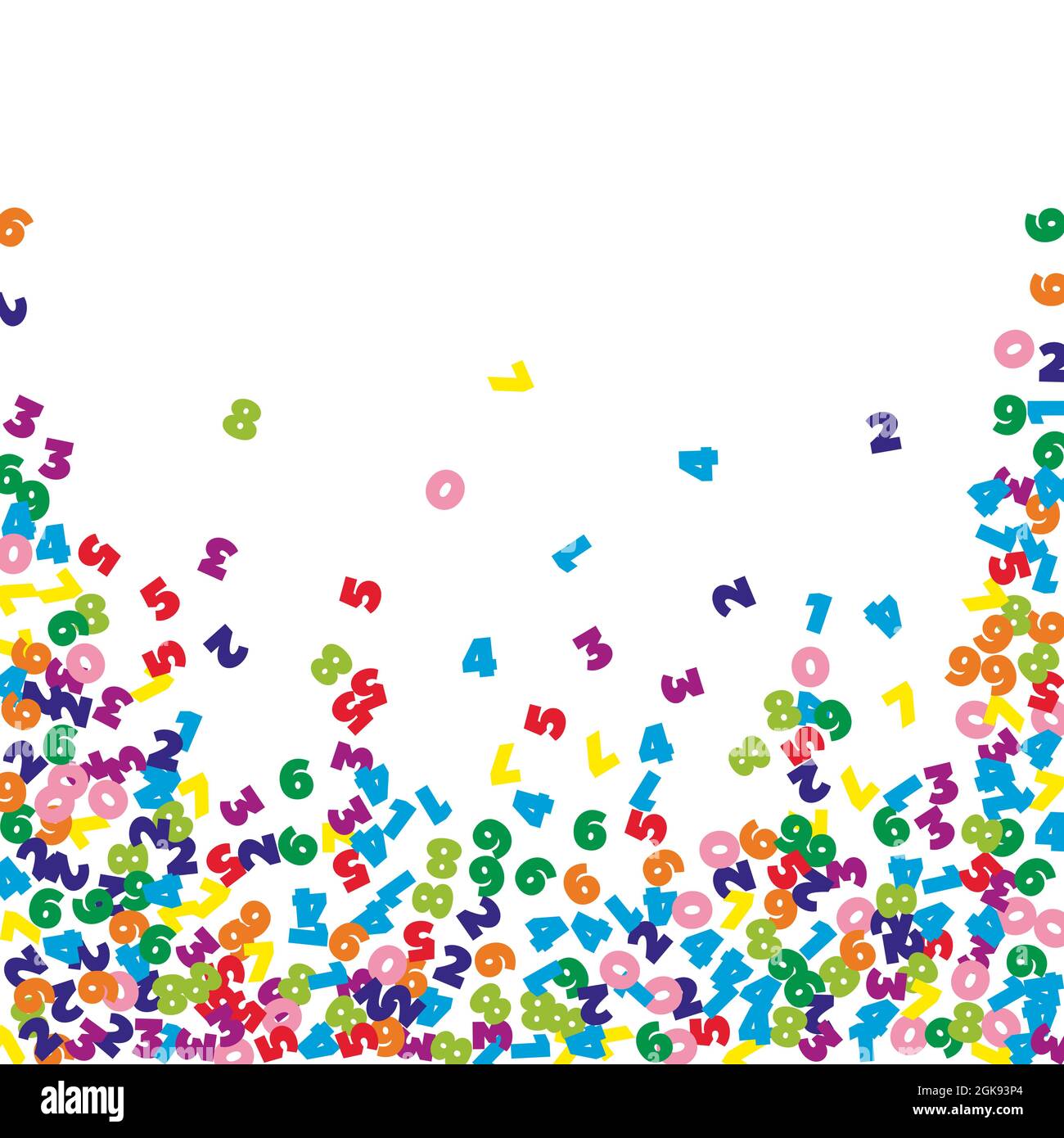 Falling colorful numbers. Math study concept with flying digits ...