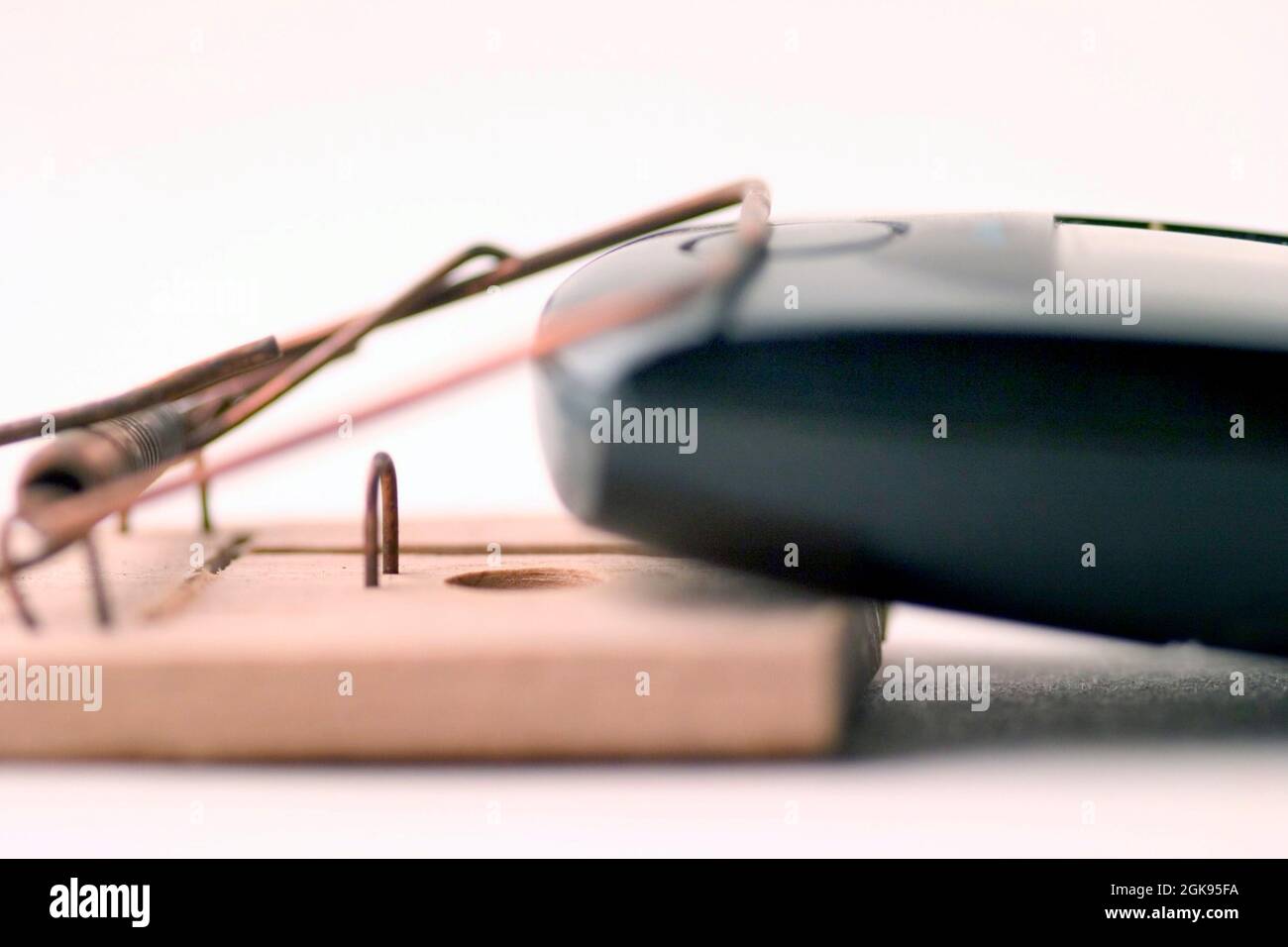 mousetrap and mobile, telephone service Stock Photo