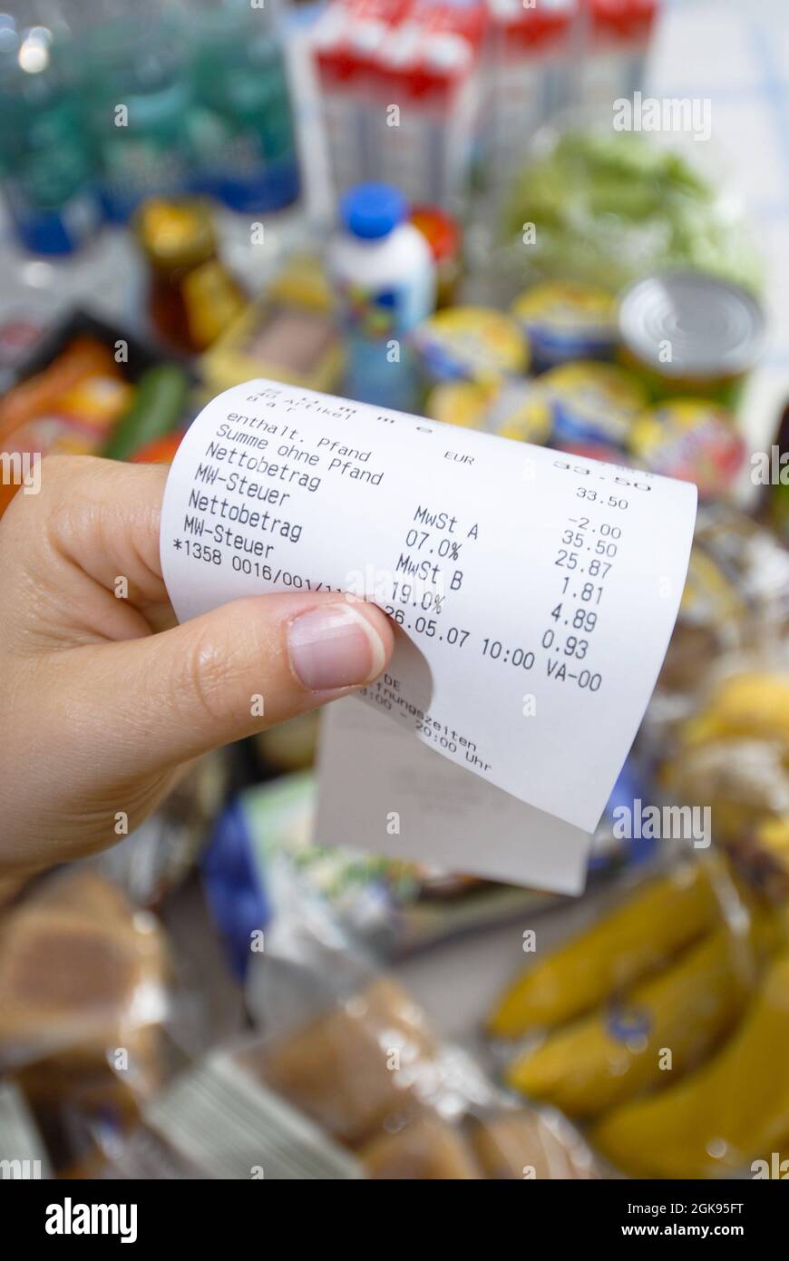 receipt in a hand, Germany Stock Photo