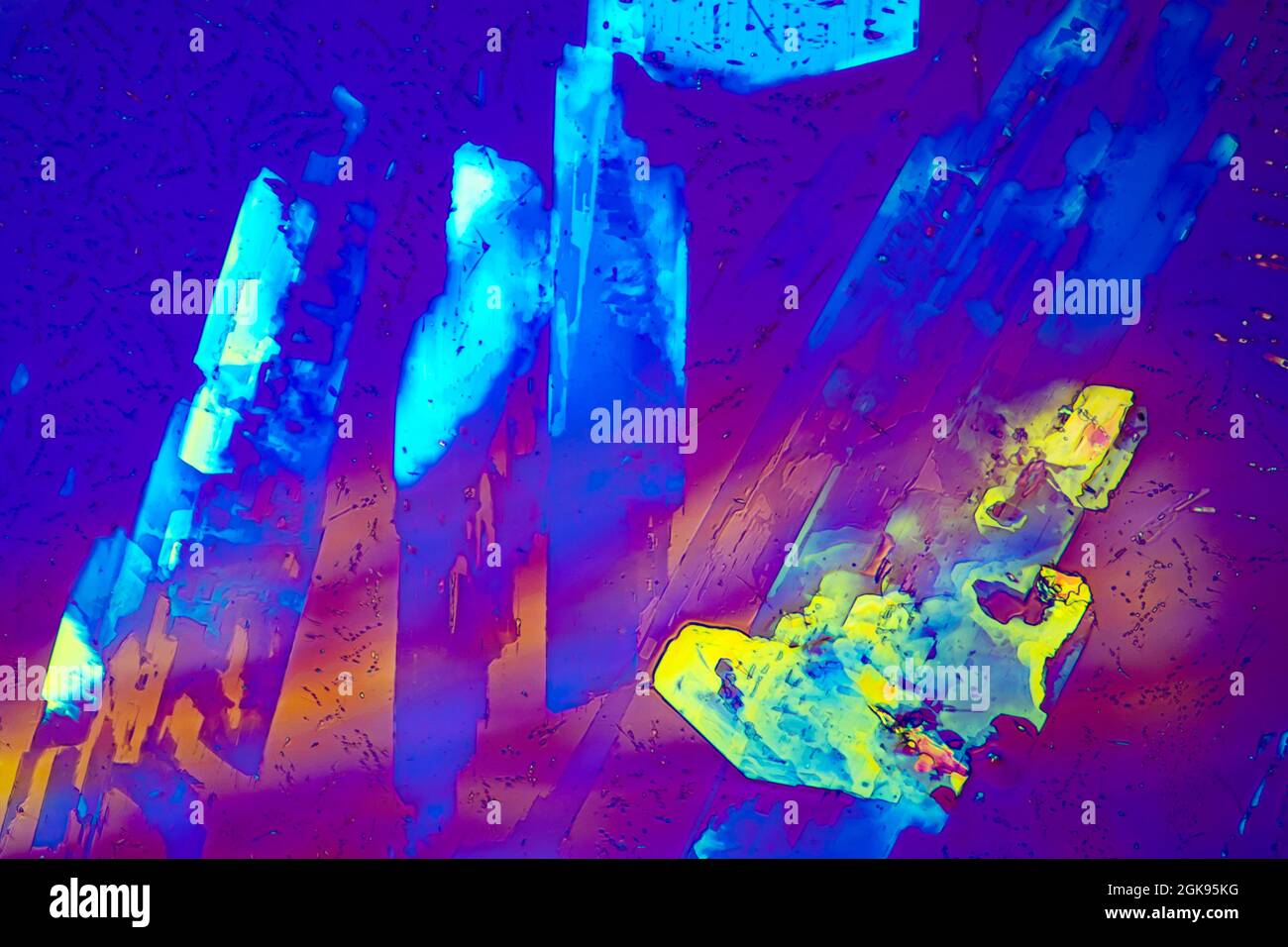 oxalic acid, in polarized light Stock Photo