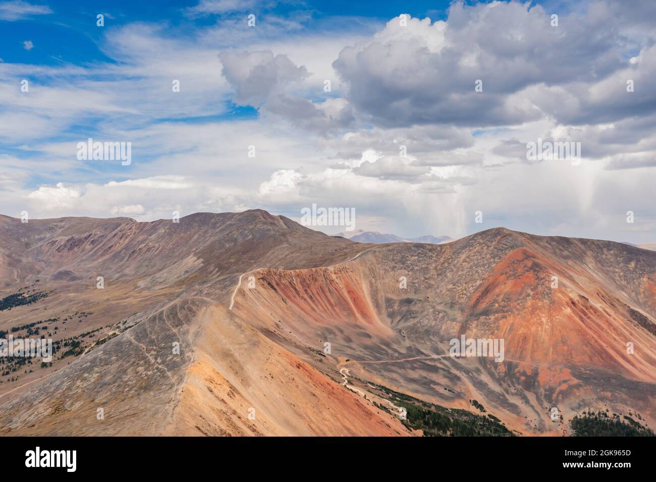 Aerial View of Red Cone Mountain, Pike National Forest, Colorado, USA Stock Photo