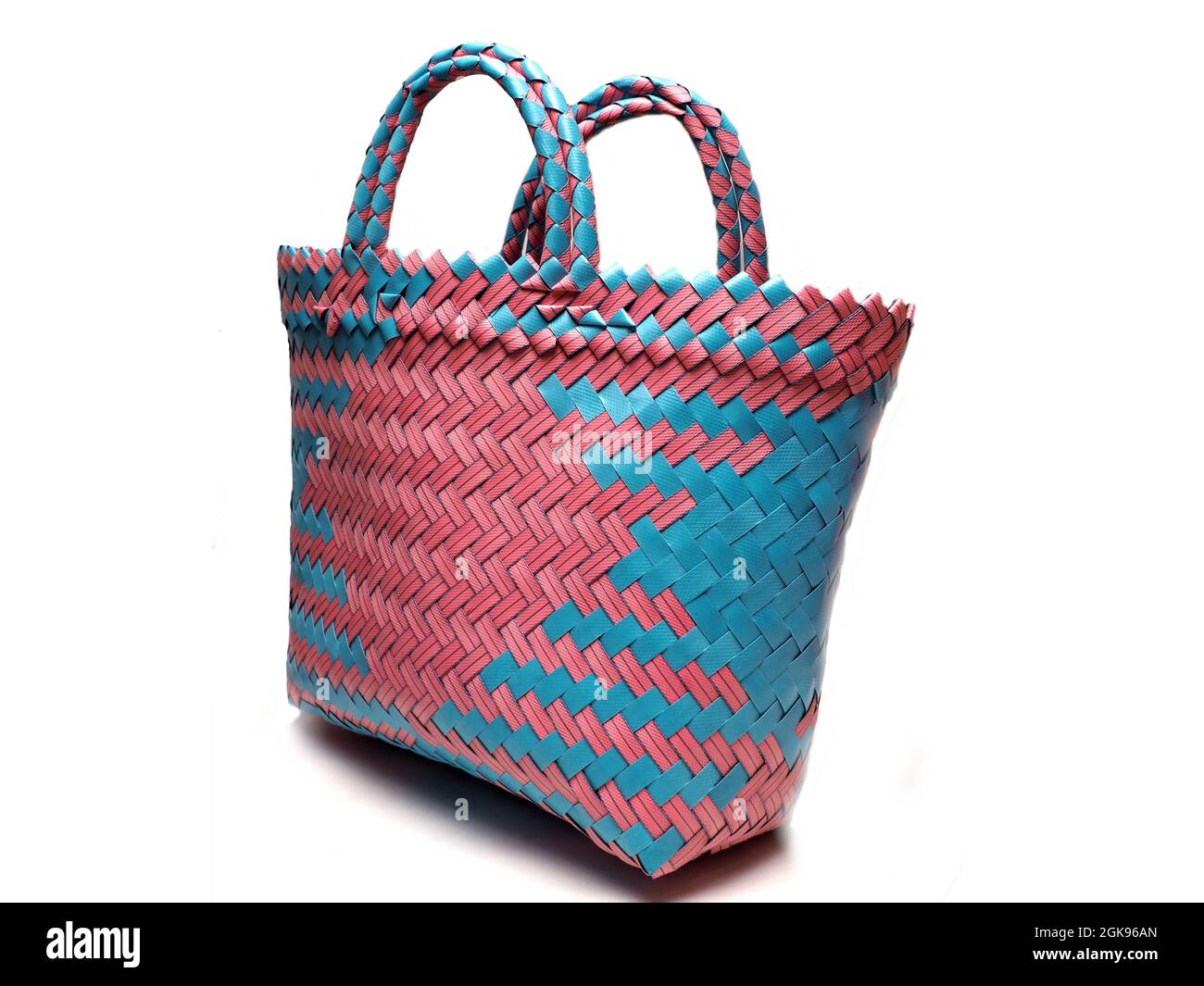 Picture of plastic shopping basket. Shoot on white isolated background Stock Photo