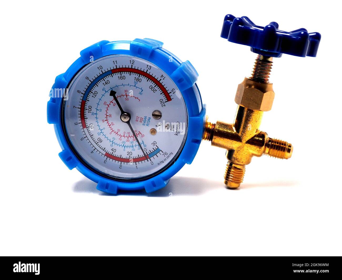 Picture of blue pressure meter, tool that usualy used by technician to
