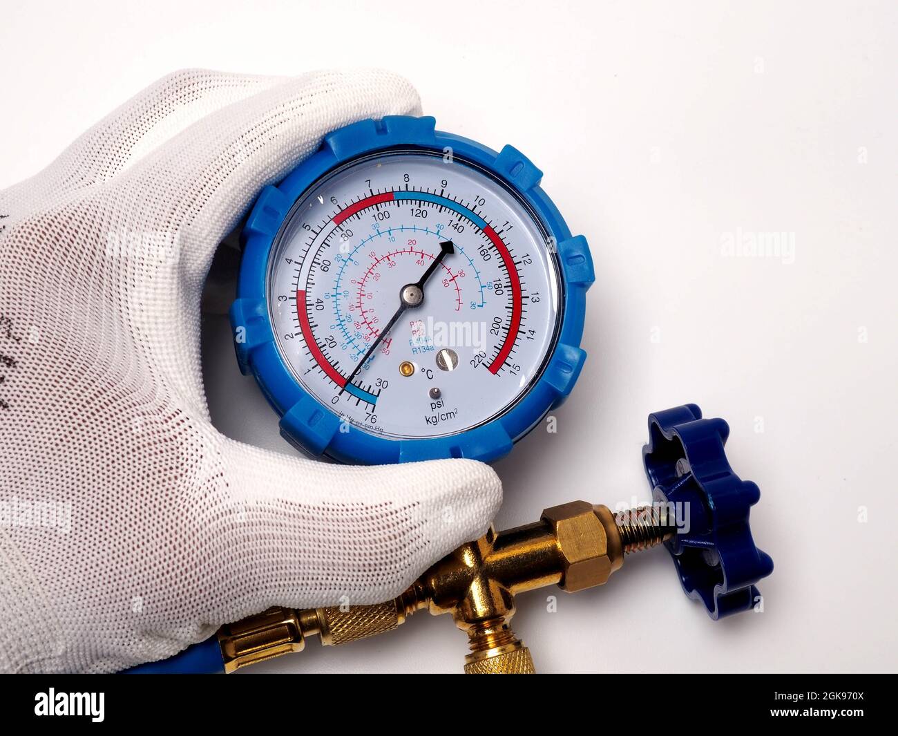 Picture of blue pressure meter tool that usualy used by