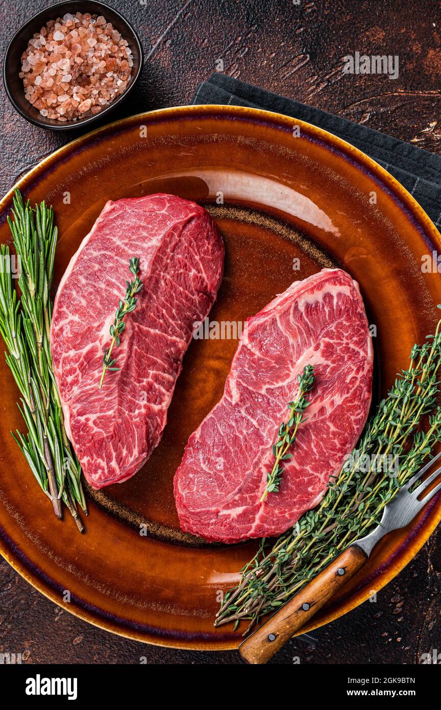 Raw Shoulder Top Blade cut, or Australia wagyu oyster blade beef steak