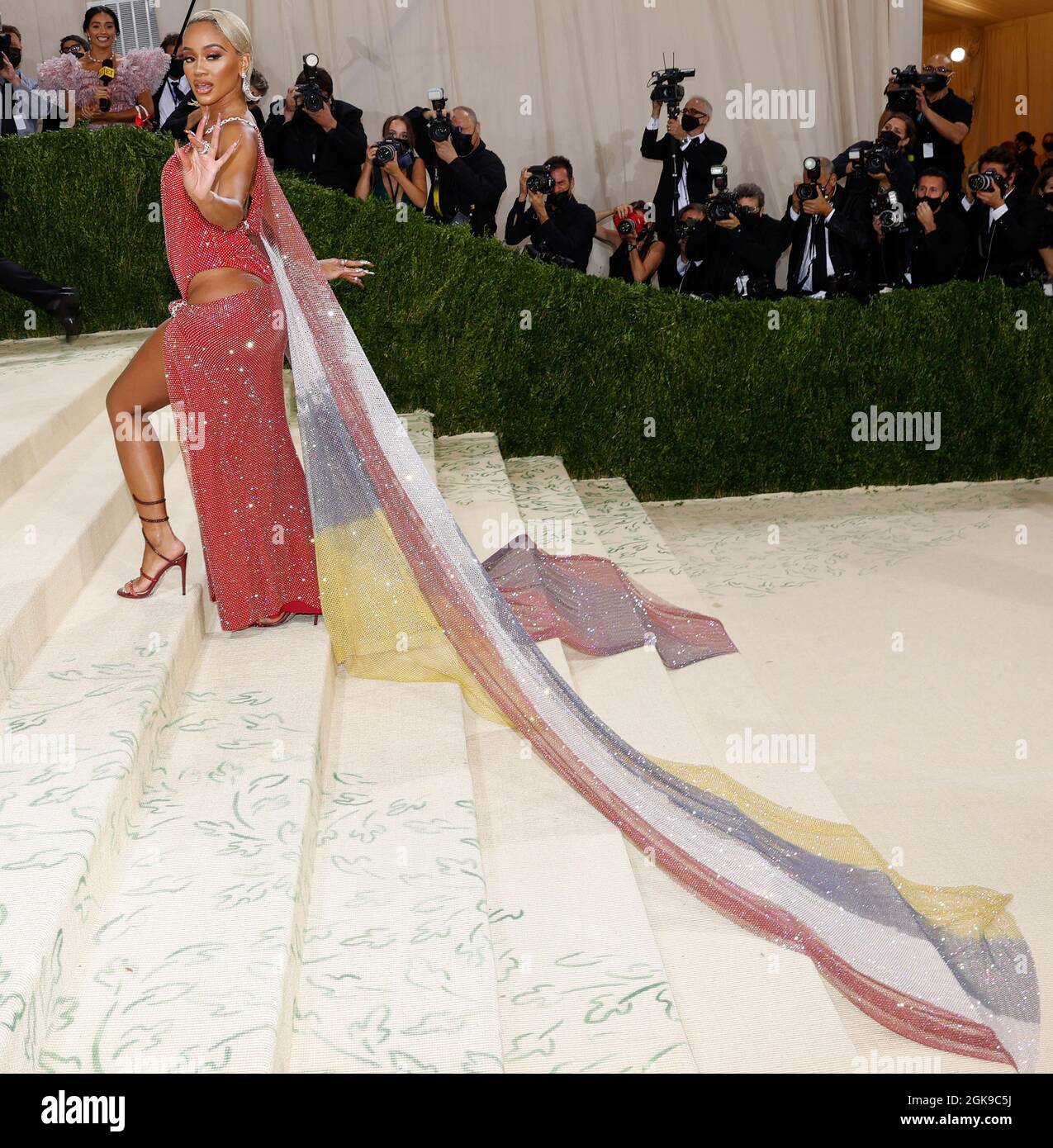 New York, United States. 13th Sep, 2021. Saweetie arrives for The Met Gala at The Metropolitan Museum of Art celebrating the opening of In America: A Lexicon of Fashion in New York City on Monday, September 13, 2021. Photo by John Angelillo/UPI Credit: UPI/Alamy Live News Stock Photo