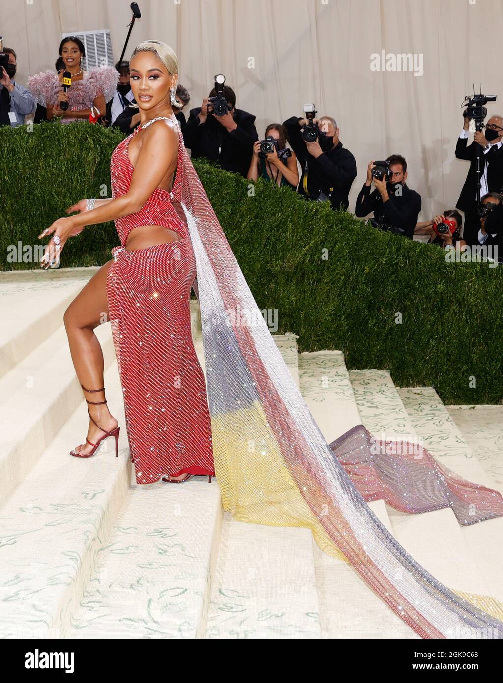 New York, United States. 13th Sep, 2021. Saweetie arrives for The Met Gala at The Metropolitan Museum of Art celebrating the opening of In America: A Lexicon of Fashion in New York City on Monday, September 13, 2021. Photo by John Angelillo/UPI Credit: UPI/Alamy Live News Stock Photo