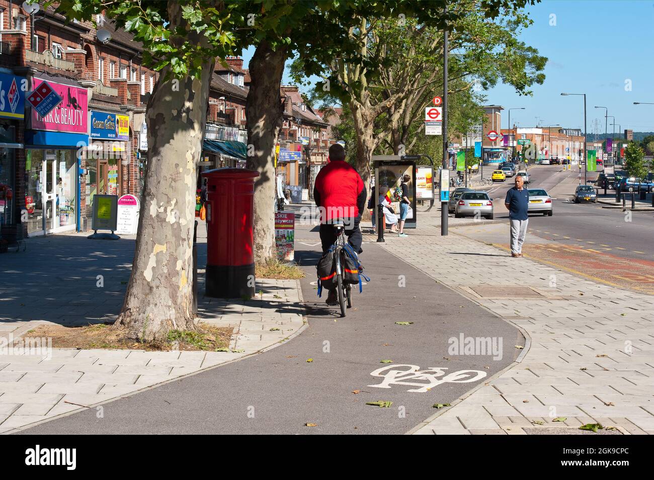 Cycling in Rayners Lane Stock Photo