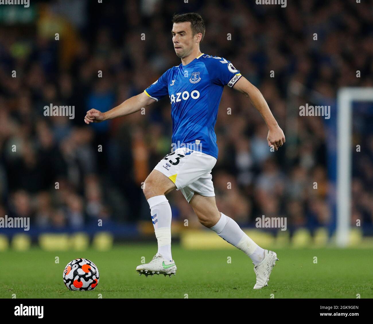 Everton Seamus Coleman Autografato & a Cavallo Completo Colore Foto 