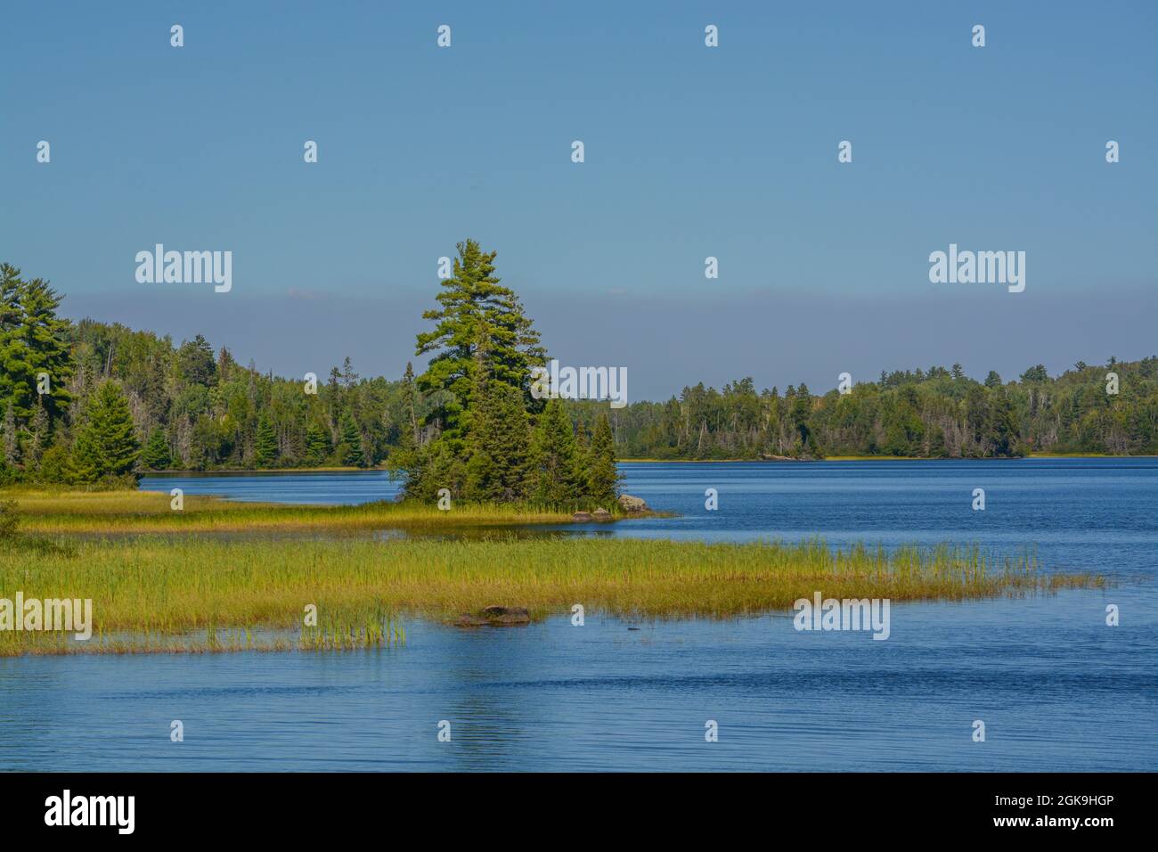 Beautiful view of Pike Bay on Vermillion Lake in Tower, Cass County, Minnesota Stock Photo