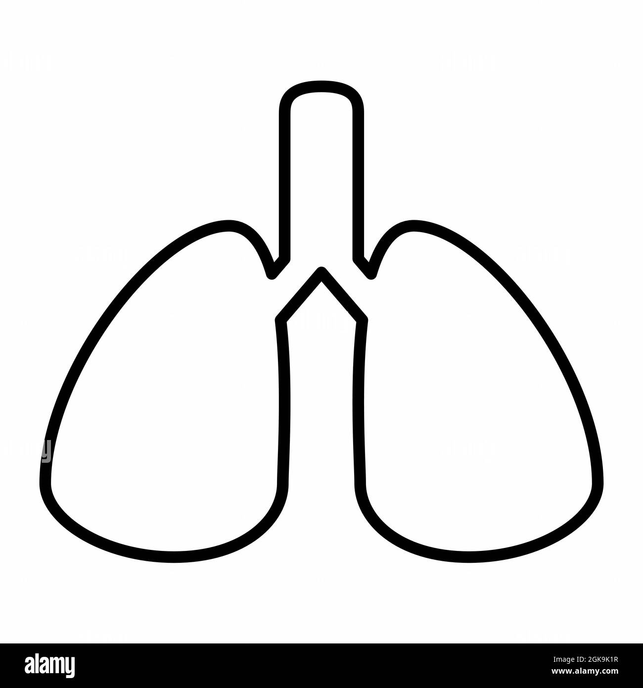 Icon Vector of Lungs - Line Style - Simple illustration, Editable ...