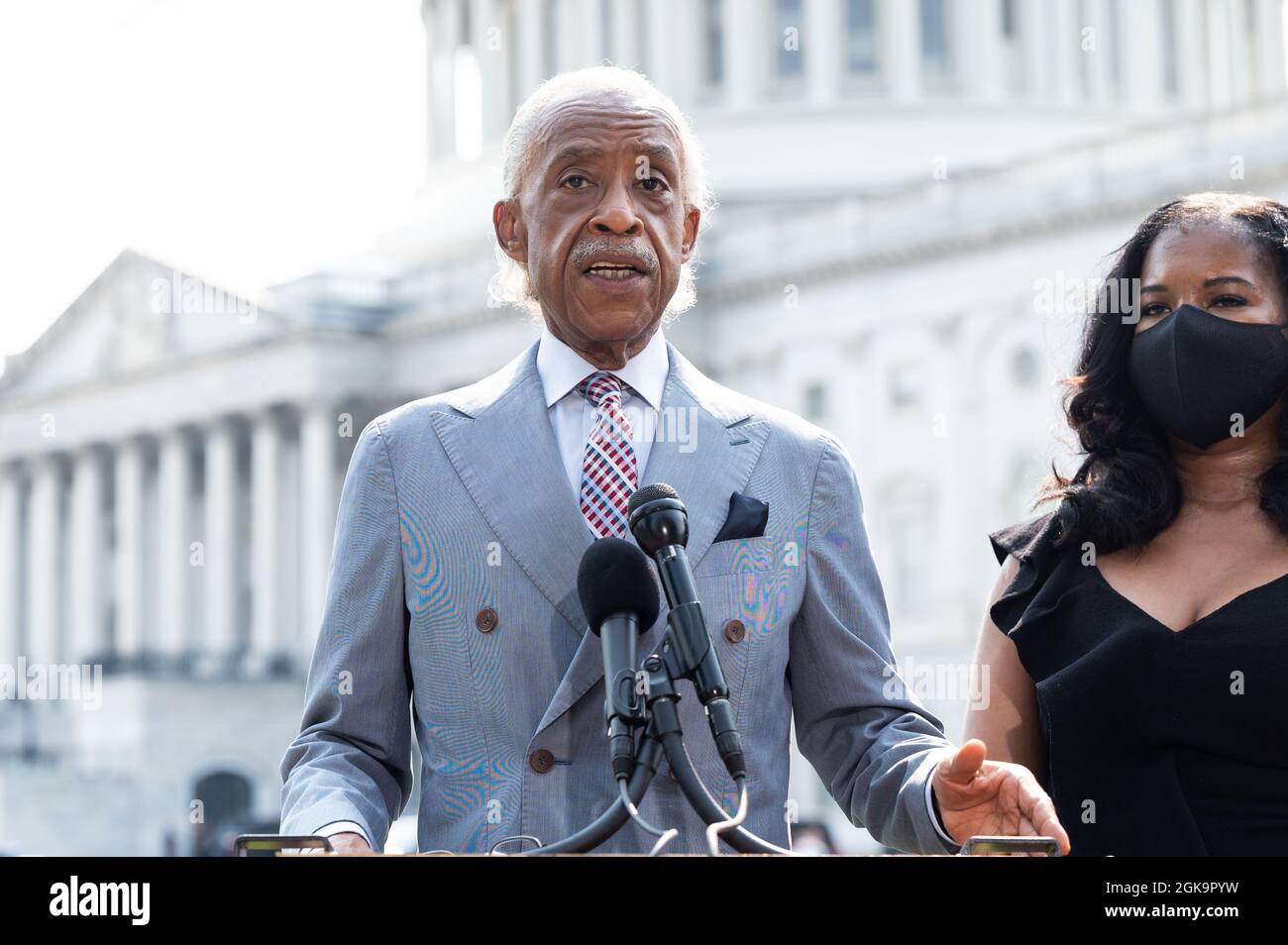 Washington, U.S. 13th Sep, 2021. September 13, 2021 - Washington, DC, United States: Rev. Al Sharpton speaking at the Capitol about voting rights protection laws. (Photo by Michael Brochstein/Sipa USA) Credit: Sipa USA/Alamy Live News Stock Photo