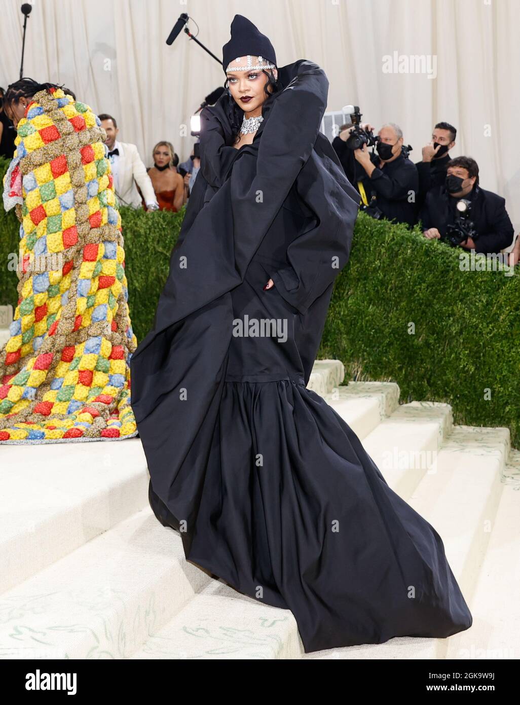 New York, United States. 13th Sep, 2021. Rihanna arrives for The Met Gala at The Metropolitan Museum of Art celebrating the opening of In America: A Lexicon of Fashion in New York City on Monday, September 13, 2021. Photo by John Angelillo/UPI Credit: UPI/Alamy Live News Stock Photo