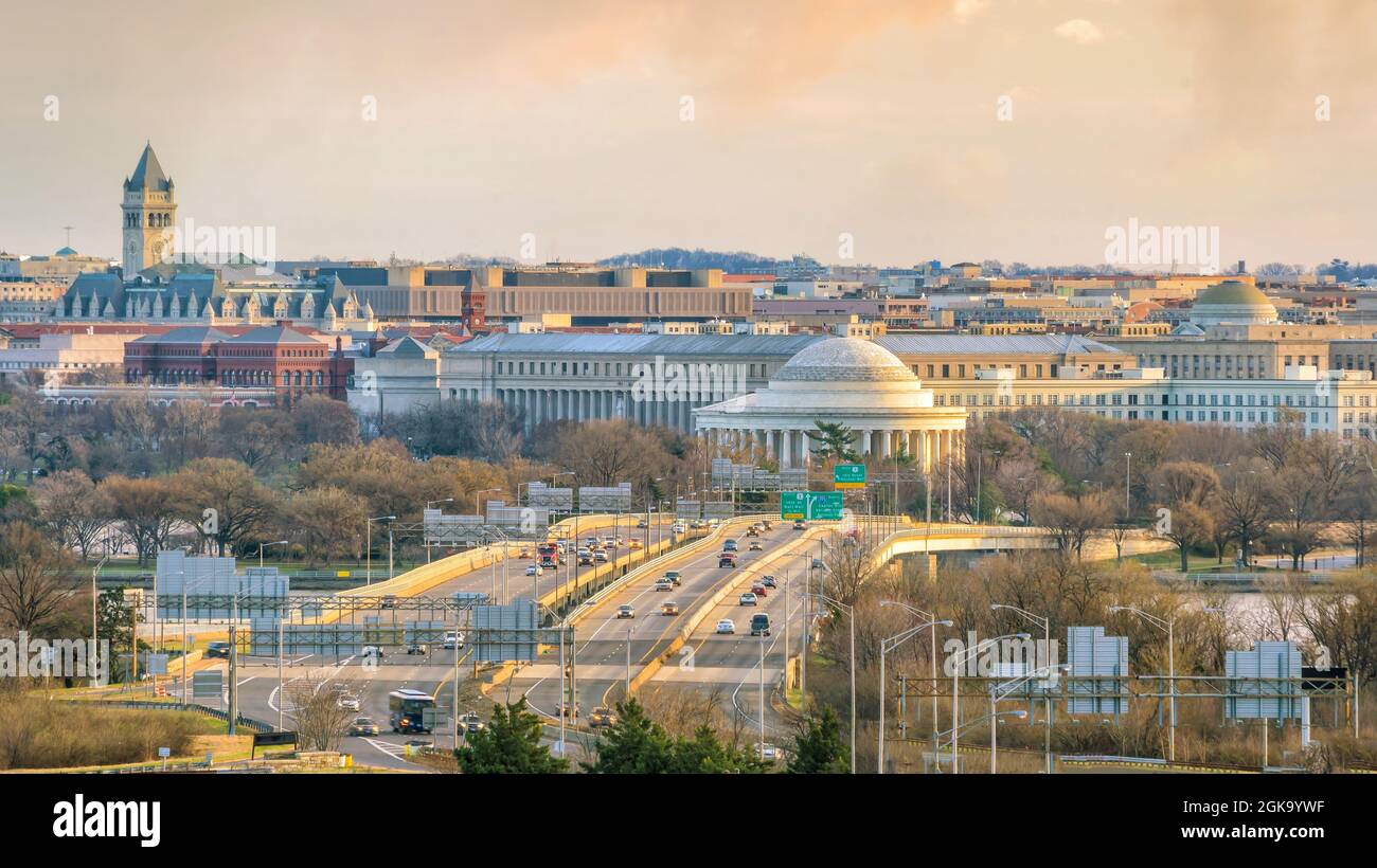 Washington, D.C. city skyline at twilight Stock Photo