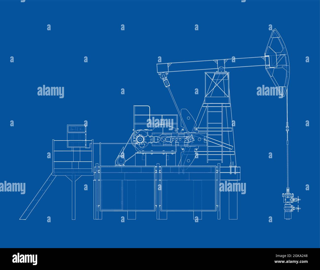 Industrial equipment for oil extraction. Vector Stock Vector Image ...