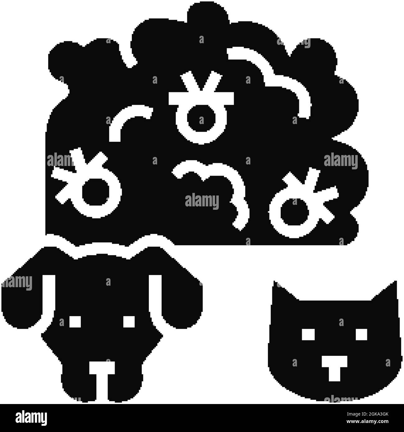 plague domestic animal glyph icon vector illustration Stock Vector ...