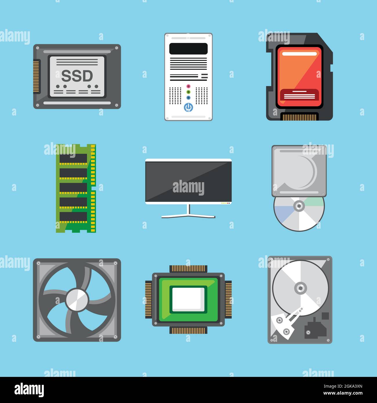 computer hardware icon set Stock Vector Image & Art - Alamy