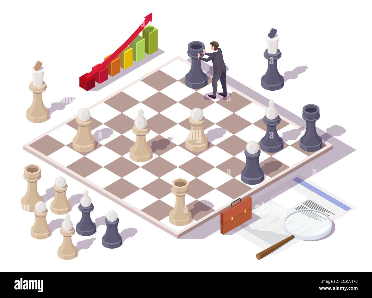 Businessman Playing Chess Board Game For Development Analysis New Strategy  Planningthe Battle Of Competition And Strategy Ideas With Market Mechanism  Stock Photo - Download Image Now - iStock