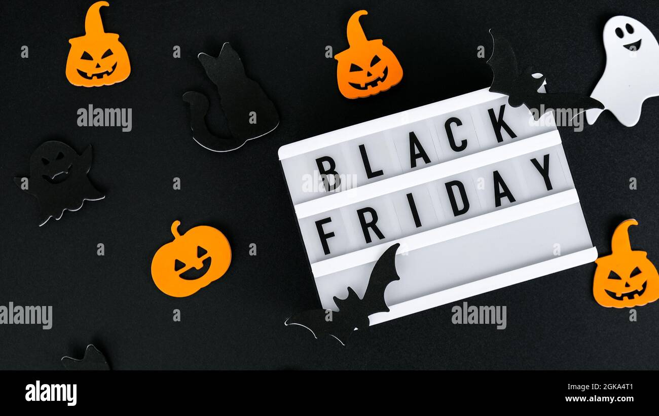 Lightbox with text BLACK FRIDAY, Halloween decorations Sale ...
