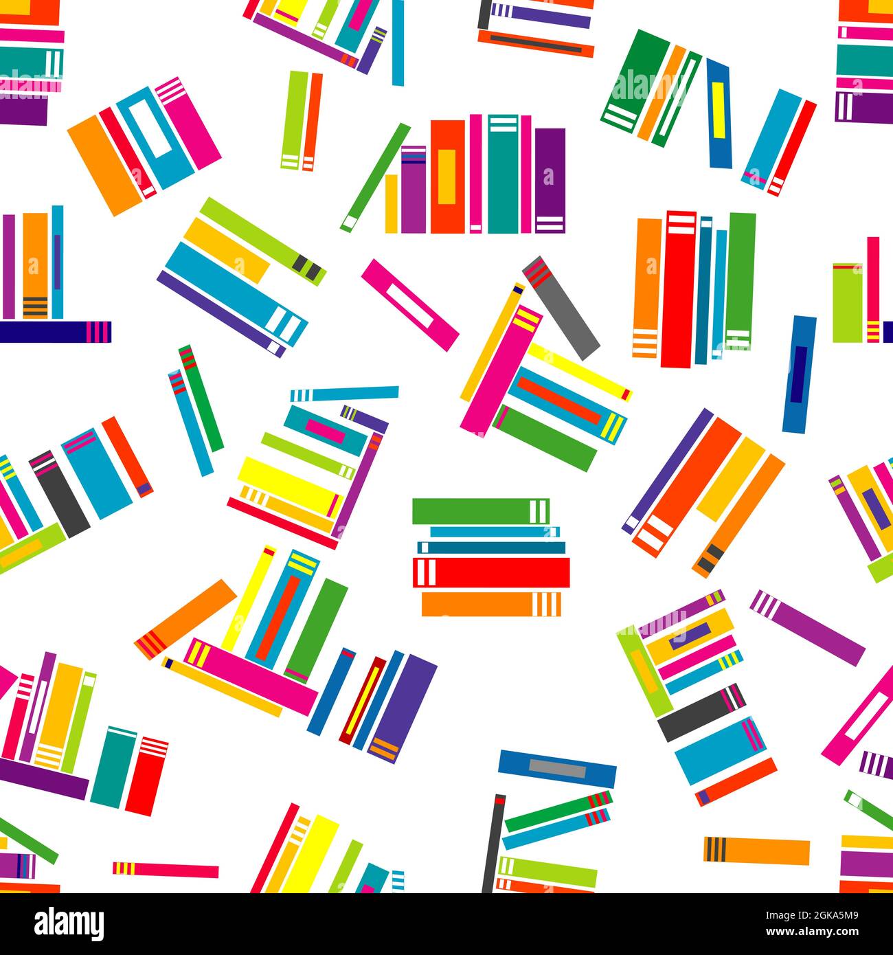 Wrapping paper with colored books Stock Vector