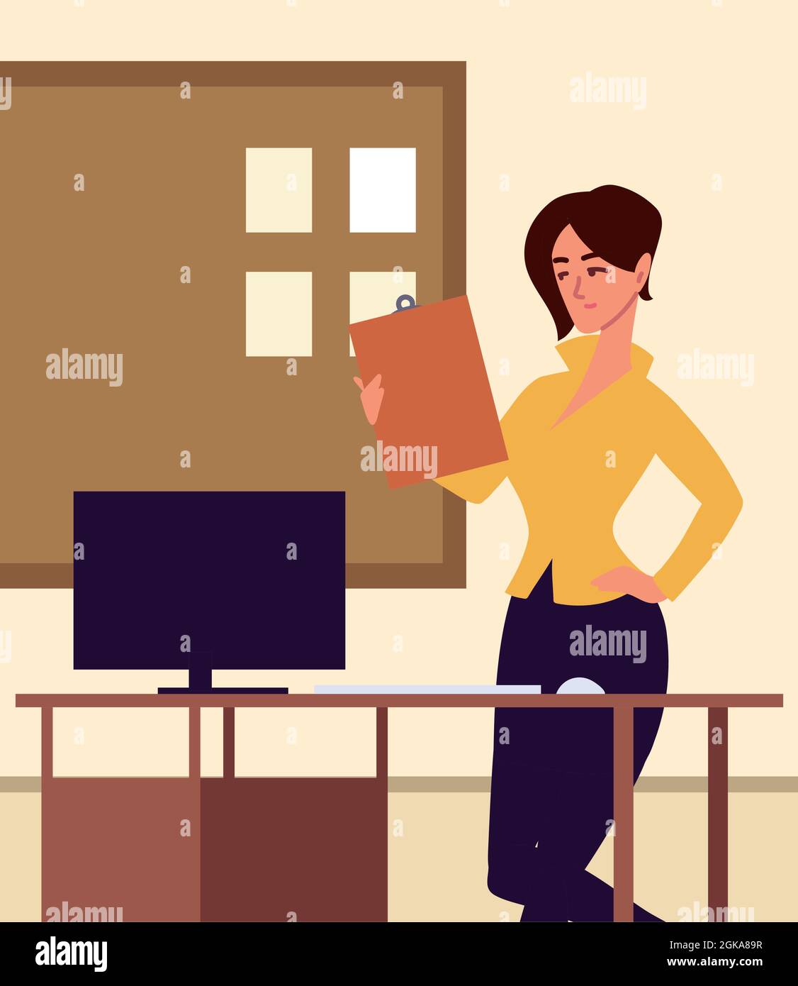 office female worker assistant Stock Vector Image & Art - Alamy